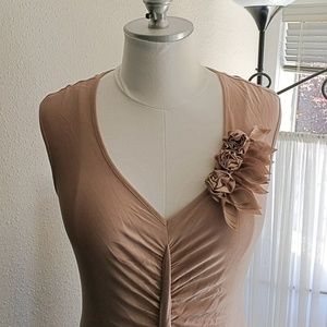 Pepperberry ruched top with corsage detail